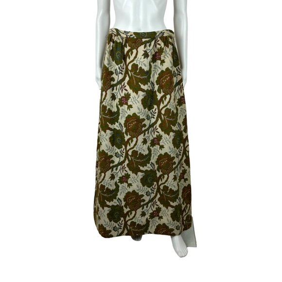 Vintage 70s Tapestry Skirt Women's Medium Floral Carpet Bagger Maxi Boho Nelly D - Picture 1 of 11